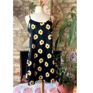 🌻Sunflower Print Slip Mini Sundress - Size Large